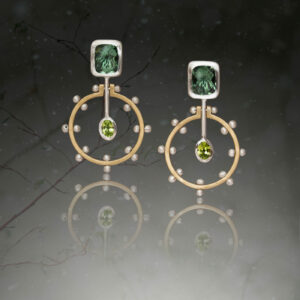 Professional jewelry photographer New Mexico – gold earrings with gemstones